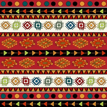 Abstract Ethnic pattern in vivid colors. Fancy multicolored background ornament.