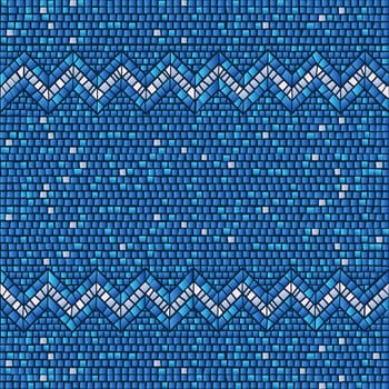 Blue ceramic tile mosaic seamless background pattern