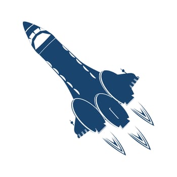 Stylized space shuttle over white background