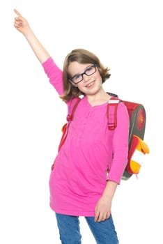 Young girl with a school ranch