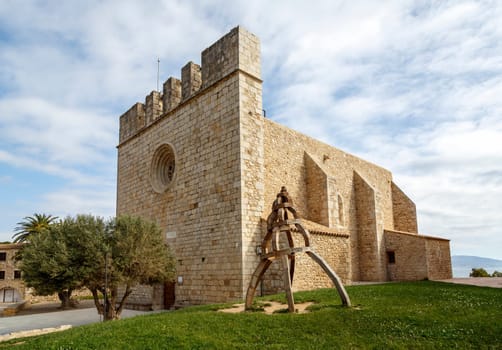 Church medieval village, la escala sant marti of empuries. Catalonia Spain