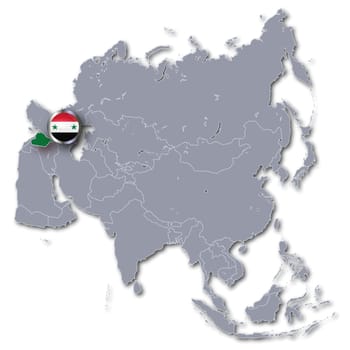 Asia map with Syria