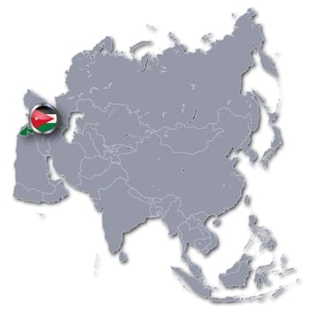 Asia map with Jordan