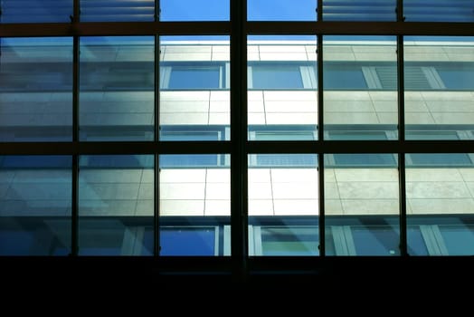 The photograph through a glass roof in backlight.