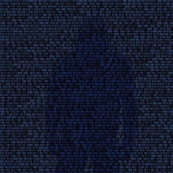 Hackey in Silhouette and Binary codes background