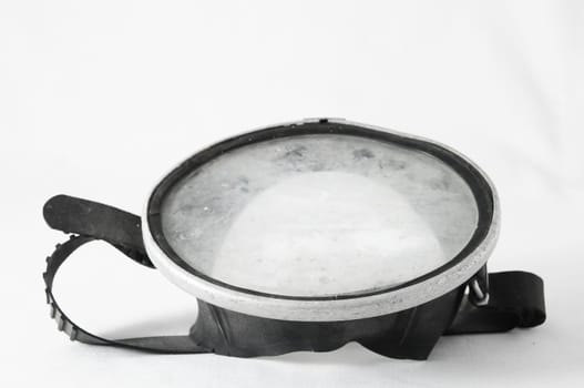 Old Vintage Dirty Diving Mask on a White Background