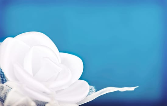 white textil roses from wedding decoration