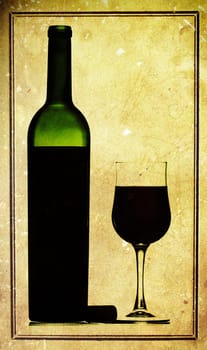 Glass and bottle of wine