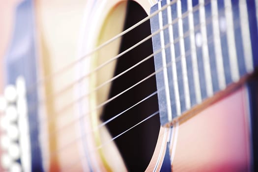 Close up on a classic guitar