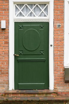 frontal view of a single front door