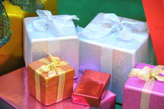 Some Christmas Gifts Presents with Typical Paper