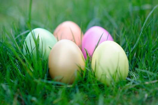 Easter eggs in pastel colours