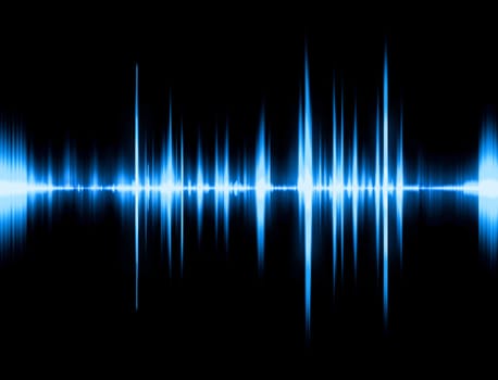Graphic of a digital sound on black bottom.