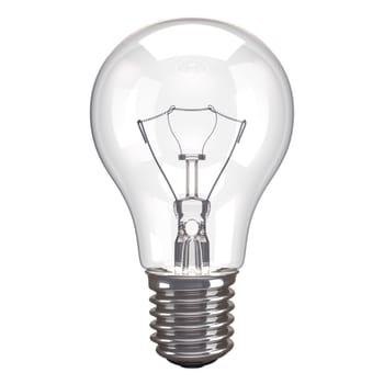 One lamp bulb isolated on white background.