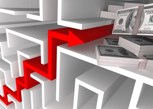 Concept of business growth. The best way to reach the success.