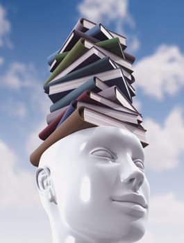 Stack of books. Knowledge Concept.