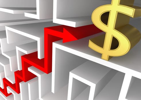 Concept of business growth. The best way to reach the success.