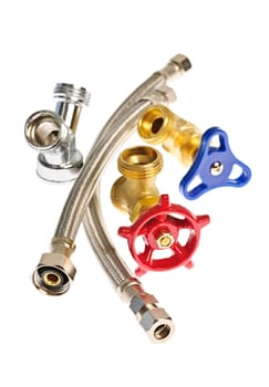 Isolated plumbing valves hoses and assorted parts