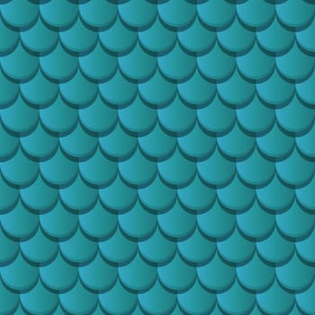 Blue clay roof tiles seamless pattern