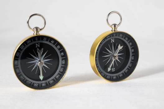 Orientation Concept - Analogic Compass on a White Background