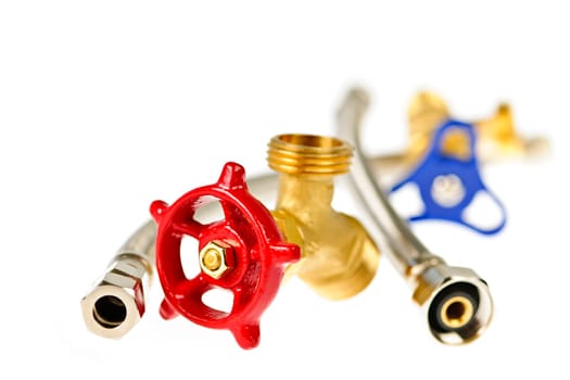 Isolated plumbing valves hoses and assorted parts