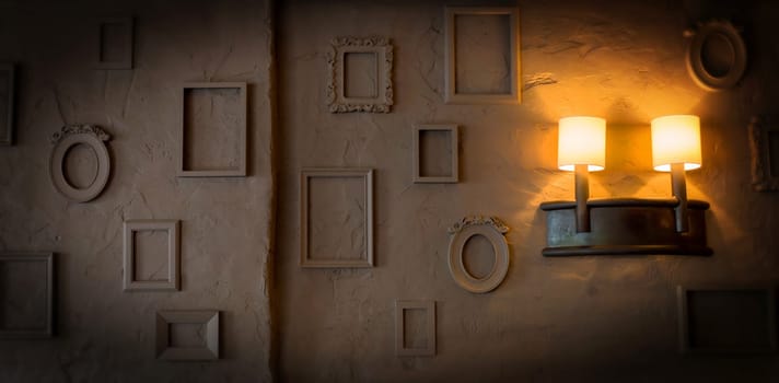 Blank Empty  Photo Frames on a  rough Grungy Background