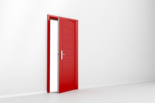 Opened door with electronic keycard lock