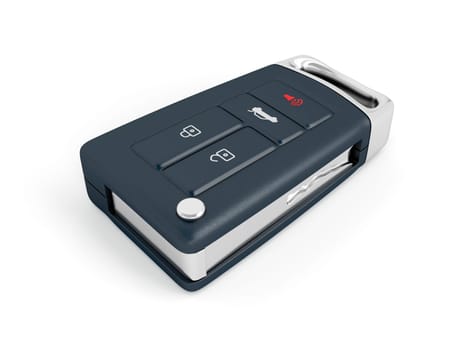 Car key on white background