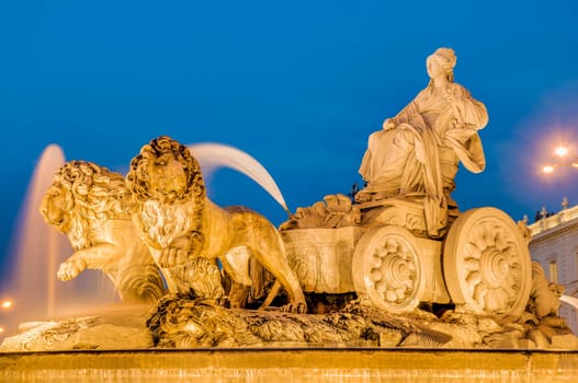 Cibeles Fountain located downtown Madrid, Spain