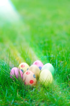 Easter eggs in the ray of light