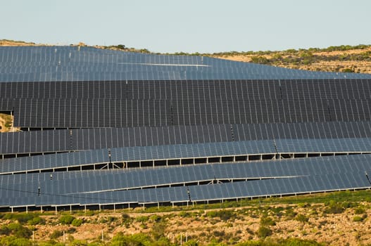Power Plant Renewable Energy Wind Turbines and Solar Panels