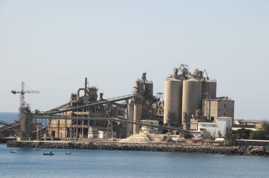 Industrial Quarry Sand Dig on the Ocean