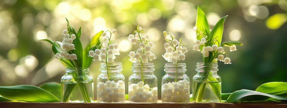 Lily of the Valley Essential Oil in a Small Bottle, Generative AI, nature