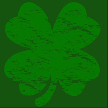 Concept illustration showing a grunge four-leaf clover
