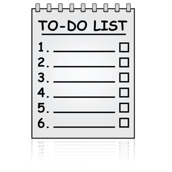 Cartoon illustration showing a paper pad with a To Do List