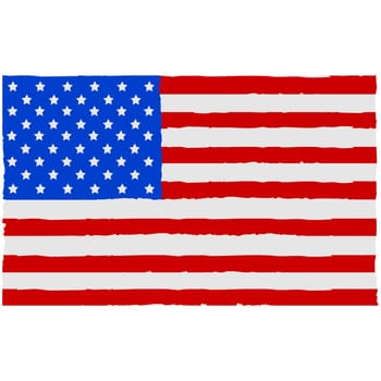 Concept illustration showing a painted United States flag