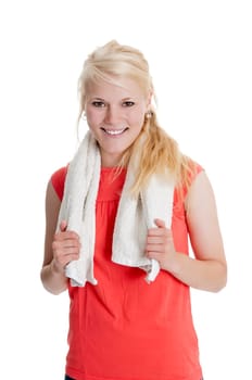 Teenager with towel