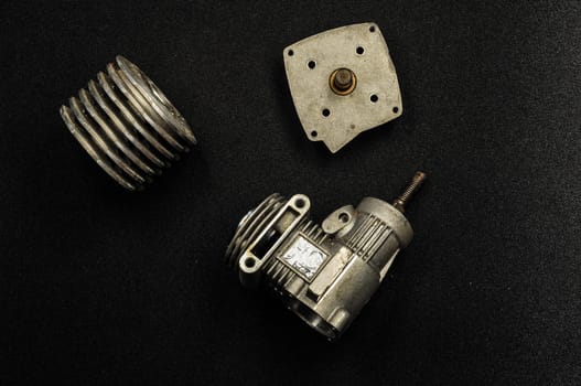 Complex engine of modern car model view