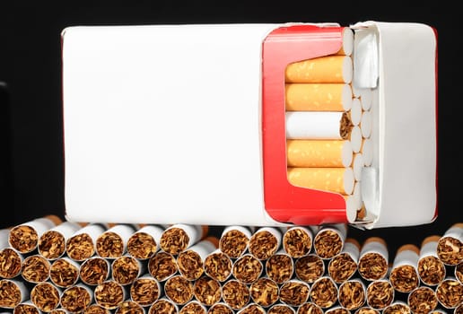 Close-up of Tobacco Cigarettes Background or texture