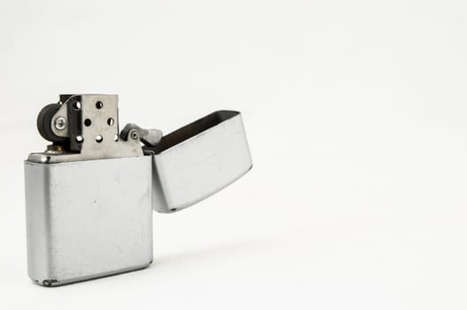 Vintage Zippo Style Lighter On a White Background