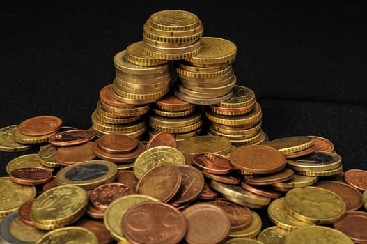 Photo Background Texture With Small Coins Of Different European Countries