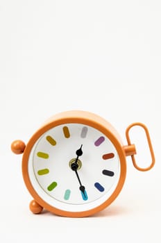 Orange Alarm Clock on a White Background