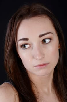 Woman cries