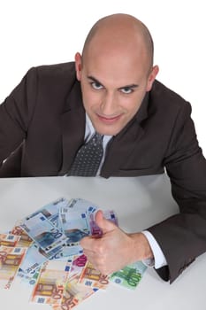 Man counting money