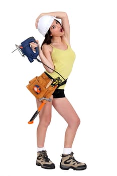 Woman holding a jigsaw