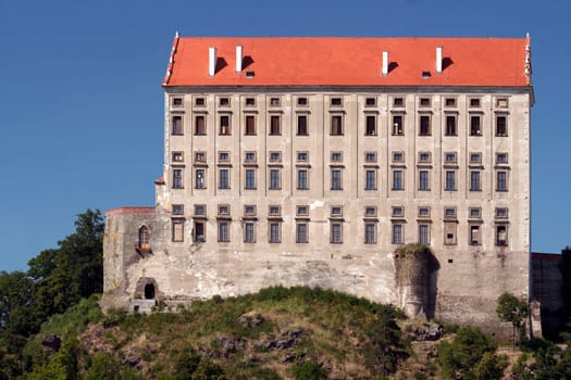Plumlov Chateau is located near the main square in Plumlov about 8 km west of the town of Prostejov..Castle in Plumlov, which dominates the village and its surroundings, was built in the Mannerist style in addition to the original 1680-1688 Plumlov castle that stood here since the 2nd 13th century and the Thirty Years War was very damaged.