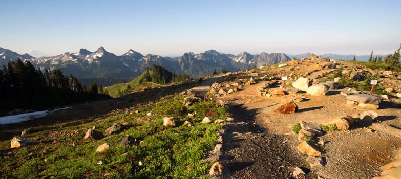 Mount Adams is Visable behind the Tatoosh Range view from Mount Rainier