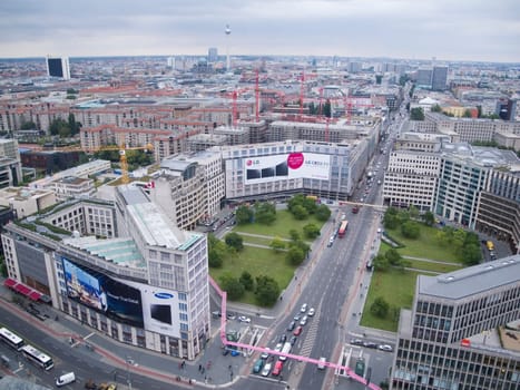 Berlin,Germany,September 11,2013: Berlin overview of Potsdamer Platz with horizon