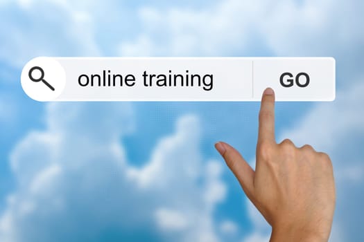hand click online training button on search toolbar