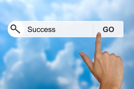 hand click success button on search toolbar